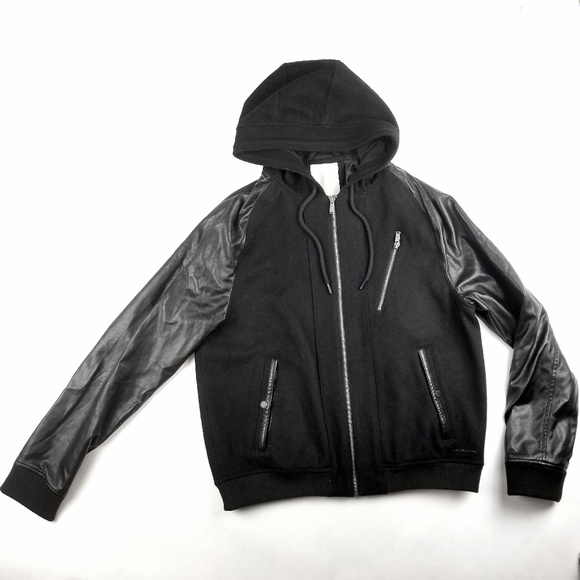 calvin klein men's wool bomber jacket